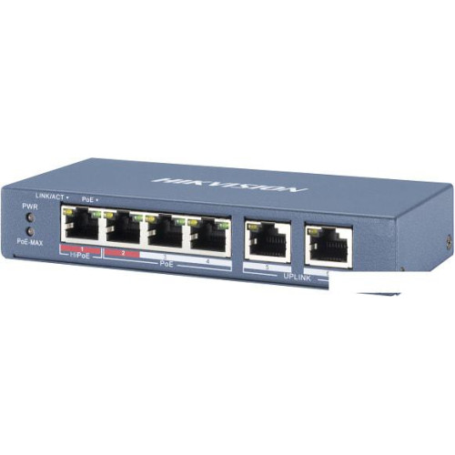 Коммутатор Hikvision DS-3E0106HP-E