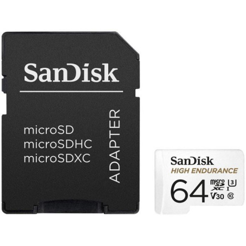 Карта памяти SanDisk High Endurance microSDXC SDSQQNR-064G-GN6IA 64GB (с адаптером)