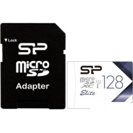 Карта памяти Silicon-Power Elite microSDXC SP128GBSTXBU1V21SP 128GB (с адаптером)