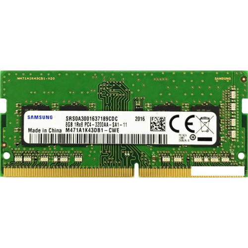 Оперативная память Samsung 8GB DDR4 SODIMM PC4-25600 M471A1K43DB1-CWE