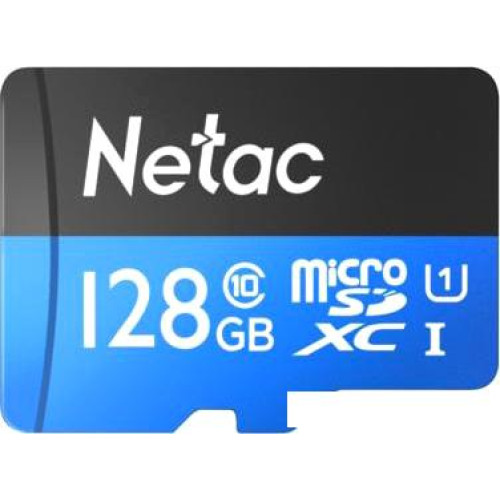 Карта памяти Netac P500 Standard 128GB NT02P500STN-128G-R + адаптер