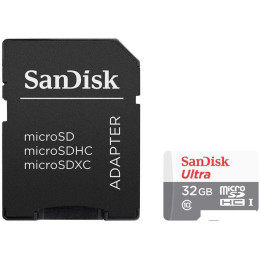 Карта памяти SanDisk Ultra microSDHC SDSQUNR-032G-GN3MA 32GB (с адаптером)