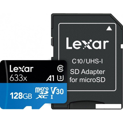 Карта памяти Lexar 633x microSDXC LSDMI128BB633A 128GB (с адаптером)