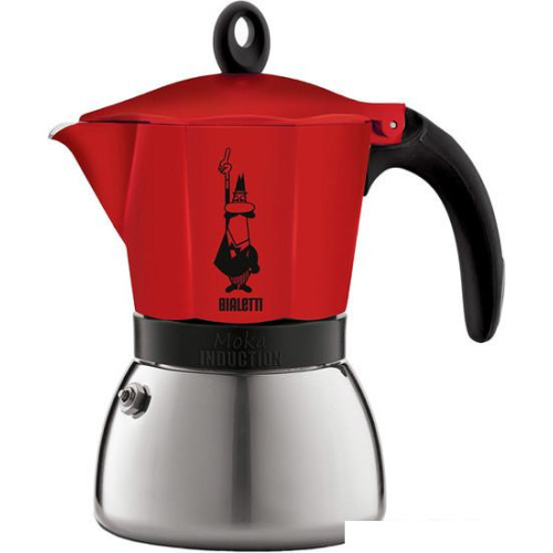 Гейзерная кофеварка Bialetti Moka Induction (6 порций, красный)