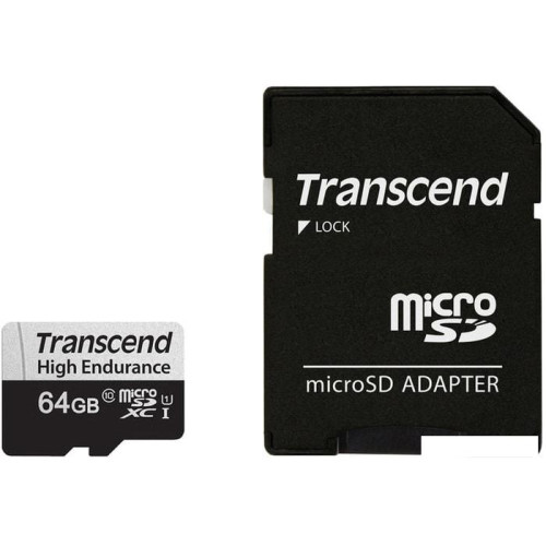 Карта памяти Transcend microSDXC TS64GUSD350V 64GB (с адаптером)