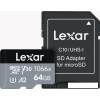 Карта памяти Lexar microSDXC LMS1066064G-BNANG 64GB (с адаптером)