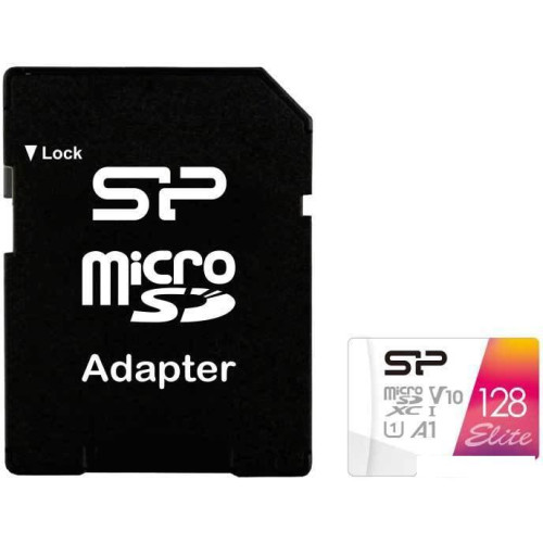 Карта памяти Silicon-Power Elite microSDXC SP128GBSTXBV1V20SP 128GB (с адаптером)