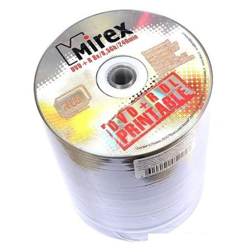 DVD-R диск Mirex Dual Layer 8.5Gb 8x Mirex printable in-t 100 шт.Bulk UL130069A8T