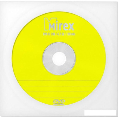 DVD-R диск Mirex 4.7Gb 16x Mirex в бумажном конверте с окном