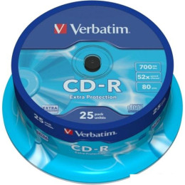 CD-R диск Verbatim 700Mb Verbatim DL Extra Protection 52x CakeBox 25 шт. 043432