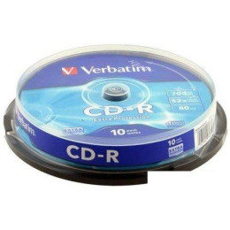 CD-R диск Verbatim 700Mb Verbatim DL Extra Protection 52x CakeBox 10 шт. 043437