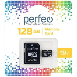 Карта памяти Perfeo microSDXC PF128GMCSX10U1A 128GB (с адаптером)