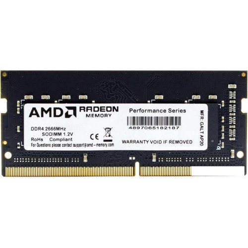 Оперативная память AMD Radeon R7 Performance 4GB DDR4 SODIMM PC4-21300 R744G2606S1S-UO