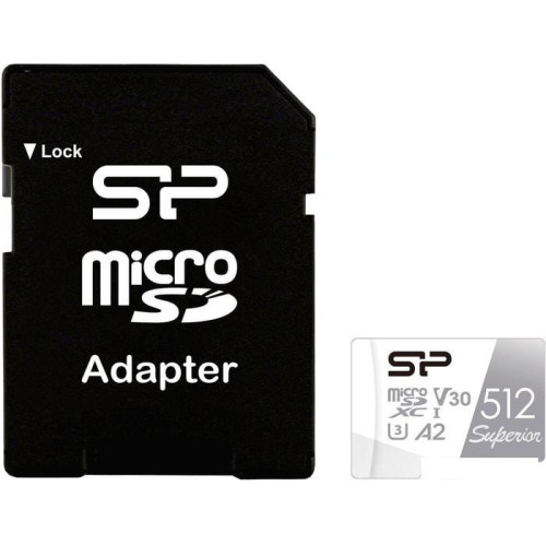 Карта памяти Silicon-Power Superior microSDXC SP512GBSTXDA2V20SP 512GB (с адаптером)