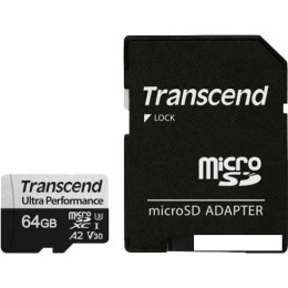 Карта памяти Transcend microSDXC 340S 64GB (с адаптером)