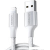 Кабель Ugreen US199 60161 USB Type-A - Lightning (1 м, белый/серебристый)