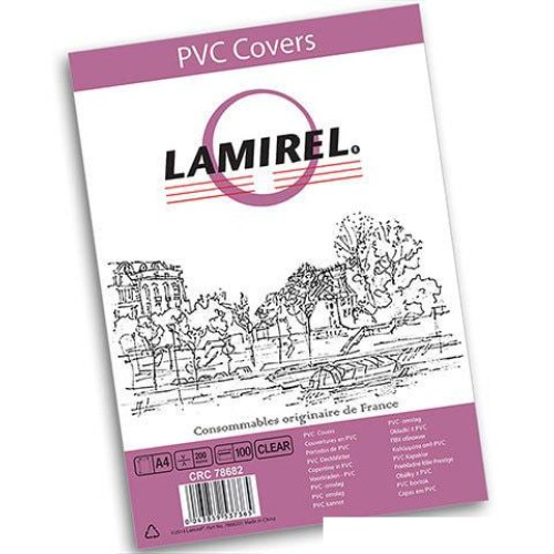 Пластиковая обложка для переплета Lamirel PVC 200мкм 100шт (прозрачный) LA-78682