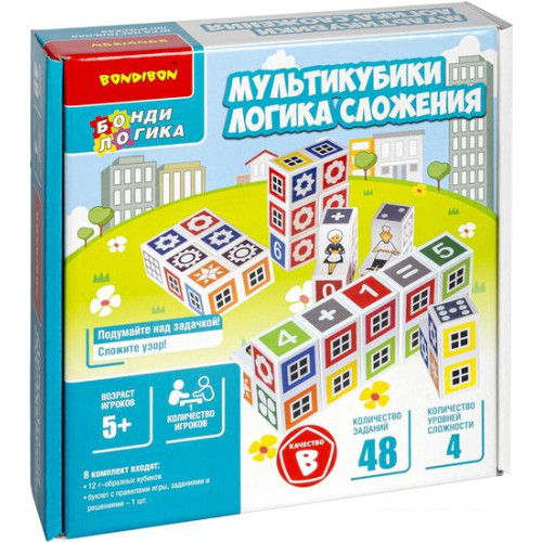 Головоломка Bondibon Мультикубики. Логика сложения ВВ5081