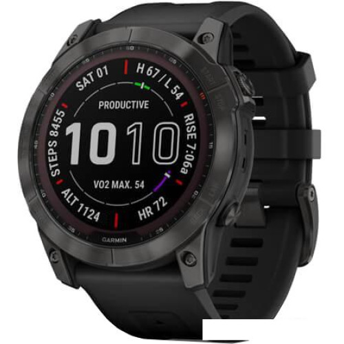 Умные часы Garmin Fenix 7X Sapphire Solar 51 мм (серый карбон/черный)
