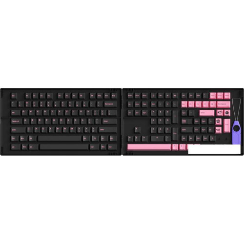 Набор кейкапов Akko Black & Pink Cherry Profile keycaps 229 шт