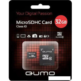 Карта памяти QUMO microSDHC QM32GMICSDHC10U3 32GB (с адаптером)