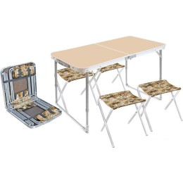 Стол со стульями Nika складной стол влагостойкий и 4 стула ССТ-К2/5 (кофе с молоком)