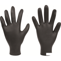 Нитриловые перчатки FORCH XL 100 шт (черный)