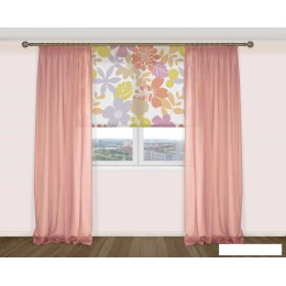 Комплект гардин Delfa Voile СТШ/Д-050 Voile/008 2x2.7 м (розовая орхидея, 2 шт)
