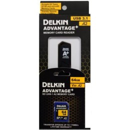 Карта памяти Delkin Devices Advantage+ SD Reader and Card Bundle SDXC 64GB