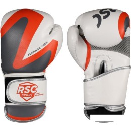 Перчатки для единоборств RSC Sport PU 2t c 3D фактурой (12 oz, белый/серый)
