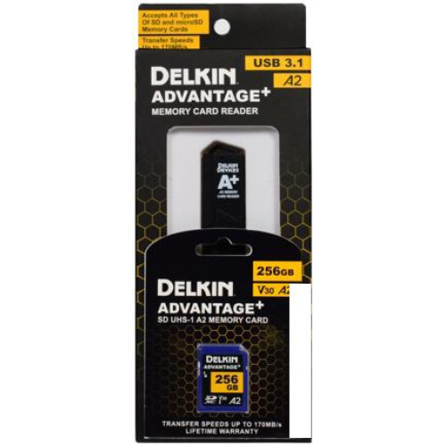 Карта памяти Delkin Devices Advantage+ SD Reader and Card Bundle SDXC 256GB