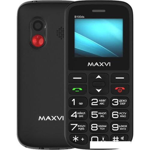 Кнопочный телефон Maxvi B100ds (черный)