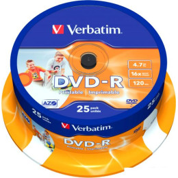 DVD-R диск Verbatim 4.7Gb 16x 43538 (25 шт.)