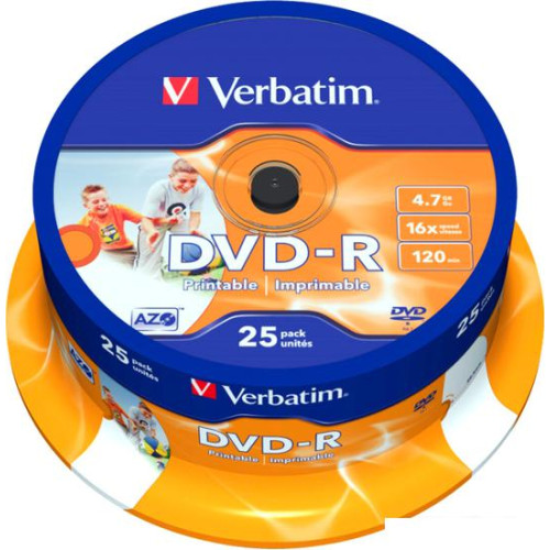 DVD-R диск Verbatim 4.7Gb 16x 43538 (25 шт.)