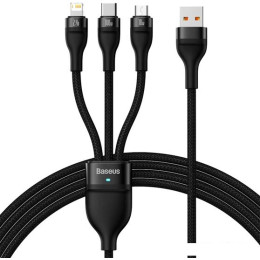 Кабель Baseus CASS030001 USB-A - USB-C, microUSB, Lightning (1.2 м, черный)