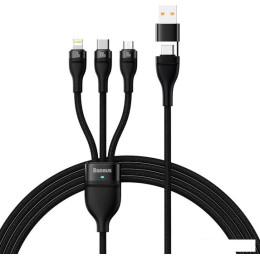 Кабель Baseus CASS030101 USB-C/A - USB-C, microUSB, Lightning (1.2 м, черный)