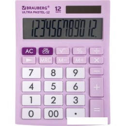 Бухгалтерский калькулятор BRAUBERG Ultra Pastel-12-PR 250505 (сиреневый)