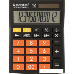 Бухгалтерский калькулятор BRAUBERG Ultra Color-12-BKRG 250499 (черный/оранжевый)