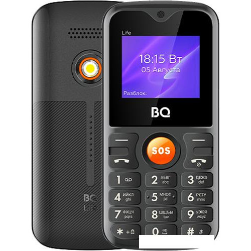 Кнопочный телефон BQ-Mobile BQ-1853 Life (черный/оранжевый)