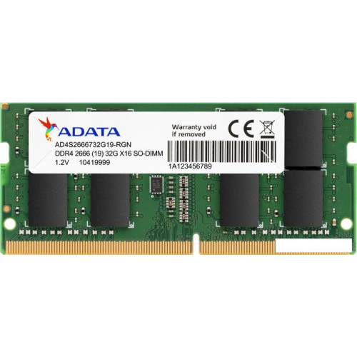 Оперативная память A-Data Premier 8GB DDR4 SODIMM PC4-21300 AD4S26668G19-SGN