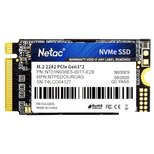 SSD Netac Внутренний SSD M.2 PCIe 3 x2 - 1ТB 2242 Netac N930ES Pro NVMe