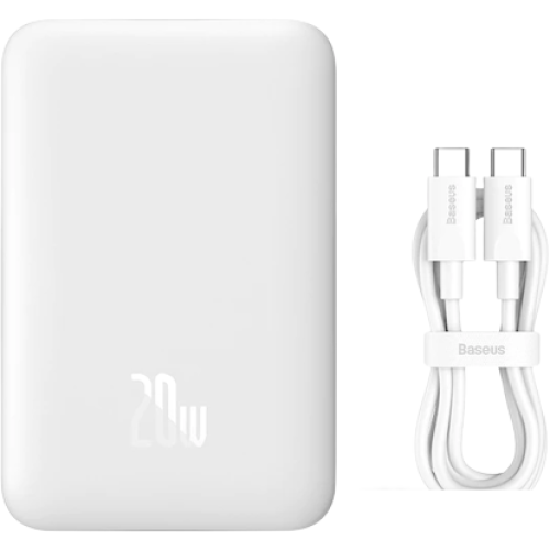 Внешний аккумулятор Baseus Magnetic Mini Wireless Fast Charge Power Bank 10000mAh 20W (белый)