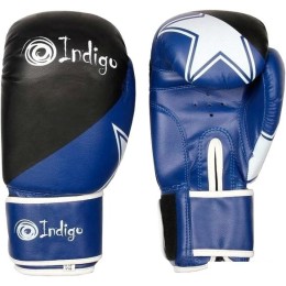 Перчатки для единоборств Indigo PS-505 (8 oz, черный/синий)