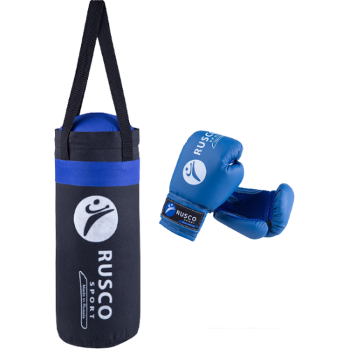 Набор для бокса детский Rusco Sport 4oz (черный/синий)
