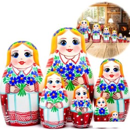 Развивающая игрушка Брестская Фабрика Сувениров В белорусском национальном платье с орнаментом и букетом васильков (набор 7 шт)
