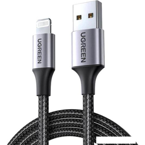 Кабель Ugreen US199 60157 USB Type-A - Lightning (1.5 м, черный)