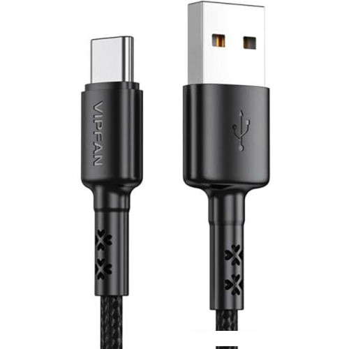 Кабель Vipfan X02 USB Type-A - USB-Type-C (1.8 м, черный)