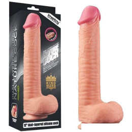 Реалистичный фаллоимитатор Lovetoy Nature Cock Dual Layered 30 см LV411013Flesh