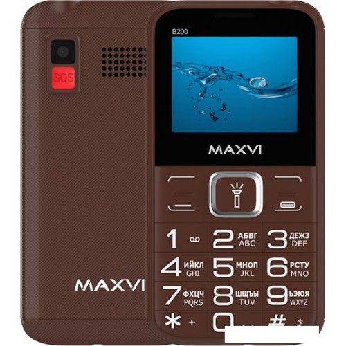 Кнопочный телефон Maxvi B200 (коричневый)