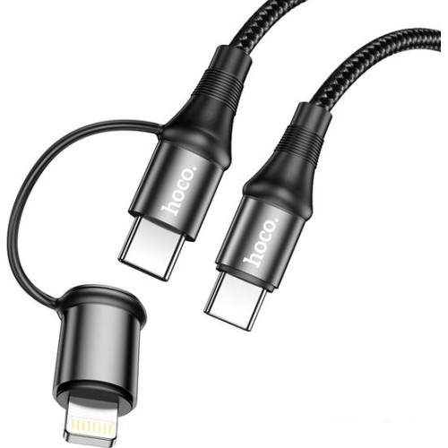 Кабель Hoco X50 Type-C - Type-C/Type-C - Lightning (1 м, черный)